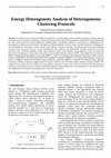 Energy Heterogeneity Analysis of Heterogeneous Clustering Protocols Cover Page