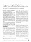 Hypoglycemia during the 100-g oral glucose tolerance test: incidence and perinatal significance Cover Page