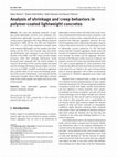 Analysis of shrinkage and creep behaviors in polymer-coated lightweight concretes Cover Page