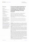 Community-based treatment of cutaneous leishmaniasis using cryotherapy and miltefosine in Southwest Ethiopia: the way forward? Cover Page