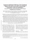 Prospective Randomized Multicenter Trial of Empirical Antitachycardia Pacing Versus Shocks for Spontaneous Rapid Ventricular Tachycardia in Patients With Implantable Cardioverter-Defibrillators Cover Page