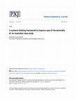 A systems thinking framework to improve care of the terminally ill: An Australian case study Cover Page