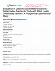 Evaluation of Outcomes and Interprofessional Collaborative Practice in Telehealth Allied Health Community Services: A Prospective Observational Study Cover Page