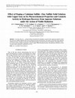 Effect of doping a cadmium sulfide-zinc sulfide solid solution with copper ions on its physicochemical properties and catalytic activity in hydrogen recovery from aqueous solutions under the action of visible radiation Cover Page