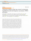 Thiazoline-related innate fear stimuli orchestrate hypothermia and anti-hypoxia via sensory TRPA1 activation Cover Page