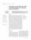 Distribution of microglial cells in the cerebral hemispheres of embryonic and neonatal chicks Cover Page