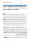 Evolution of embryonic developmental period in the marine bird families Alcidae and Spheniscidae: roles for nutrition and predation? Cover Page