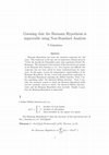 Guessing that the Riemann Hypothesis is unprovable using Non-Standard Analysis Cover Page