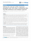 Defining the molecular profile of planarian pluripotent stem cells using a combinatorial RNA-seq, RNA interference and irradiation approach Cover Page