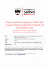 Experimental investigation of batter pile groups behaviour subjected to lateral soil movement in sand Cover Page