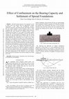 Research paper thumbnail of Effect of Confinement on the Bearing Capacity and Settlement of Spread Foundations