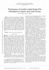 Research paper thumbnail of Performance of Axially Loaded Single Pile Embedded in Cohesive Soil with Cavities