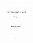 Research paper thumbnail of THE PHILOSOPHY OF KANT: A CRITIQUE