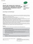 Deaths after feeding-tube withdrawal from patients in vegetative and minimally conscious states: A qualitative study of family experience Cover Page