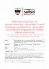 Personalizing twitter communication: an evaluation of ‘rotation-curation’ for enhancing social media engagement within higher education Cover Page