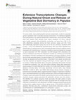 Extensive Transcriptome Changes During Natural Onset and Release of Vegetative Bud Dormancy in Populus Cover Page