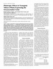 Pleiotropic Effects in Transgenic Tobacco Plants Expressing the Oryzacystatin I Gene Cover Page