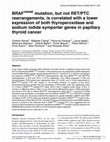 BRAFV600E mutation, but not RET/PTC rearrangements, is correlated with a lower expression of both thyroperoxidase and sodium iodide symporter genes in papillary thyroid cancer Cover Page