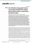 Eco-friendly orange peel extract as corrosion resistant for carbon steel's deterioration in petroleum formation water Cover Page