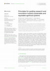 Research paper thumbnail of Principles for guiding research and innovation toward sustainable and equitable agrifood systems