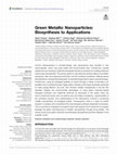 Green Metallic Nanoparticles: Biosynthesis to Applications Cover Page