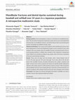 Mandibular fractures and dental injuries sustained during baseball and softball over 14 years in a Japanese population: A retrospective multicentre study Cover Page