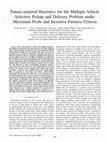 Research paper thumbnail of Nature-inspired heuristics for the multiple-vehicle selective pickup and delivery problem under maximum profit and incentive fairness criteria