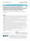 Transparency in quality of radiotherapy for breast cancer in the Netherlands: a national registration of radiotherapy-parameters Cover Page