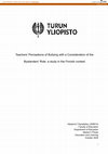 Teachers' perceptions of bullying with a consideration of the bystanders' role : a study in the Finnish context Cover Page