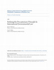 Refining the Precautionary Principle In International Environmental Law Cover Page