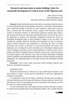 Research paper thumbnail of Research and innovation in nation building: Index for sustainable development in critical sector of the Nigerian state