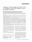 Transmission of Herpes Simplex Virus Types 1 and 2 in a Prospective Cohort of HIV‐Negative Gay Men: The Health in Men Study Cover Page