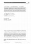 Characteristics of sewage sludge composition for agricultural use Cover Page