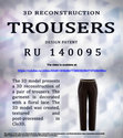 TROUSERS. 3D MODEL. DESIGN PATENT RU 140095. VIDEO Cover Page