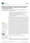 Research paper thumbnail of Diagnosis and Therapy of Community-Acquired Pneumonia in the Emergency Department: A Retrospective Observational Study and Medical Audit