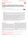 The Efficacy of Medical Check-up Programs in Screening Healthy, Asymptomatic Individuals: A Cross-Sectional Study Cover Page