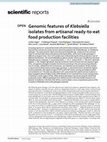 Genomic features of Klebsiella isolates from artisanal ready-to-eat food production facilities Cover Page