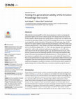 Research paper thumbnail of Testing the generalized validity of the Emotion Knowledge test scores