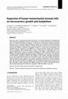 Expansion of human mesenchymal stromal cells on microcarriers: growth and metabolism Cover Page