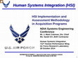 Human systems integration (HSI) Cover Page