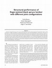 Structural performance of finger-jointed black spruce lumber with different joint configurations Cover Page