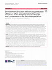 Research paper thumbnail of Environmental factors influencing detection efficiency of an acoustic telemetry array and consequences for data interpretation