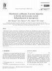 Distribution coefficients of protein impurities in ferritin and lysozyme crystals Self-purification in microgravity Cover Page