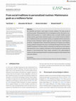 Research paper thumbnail of From social traditions to personalized routines: Maintenance goals as a resilience factor