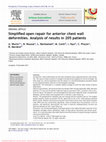 Simplified open repair for anterior chest wall deformities. Analysis of results in 205 patients Cover Page