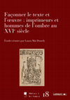 Façonner le texte et l’œuvre Cover Page