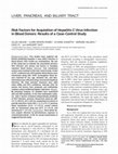 Risk factors for acquisition of hepatitis C virus infection in blood donors: Results of a case-control study Cover Page