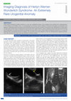 Imaging Diagnosis of Herlyn-Werner- Wunderlich Syndrome- An Extremely Rare Urogenital Anomaly Cover Page