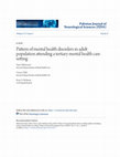 Pattern of mental health disorders in adult population attending a tertiary mental health care setting Cover Page