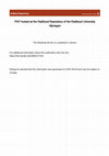 Transparency about internal audit results to reduce the supervisory burden: A qualitative study on the preconditions of sharing audit results Cover Page